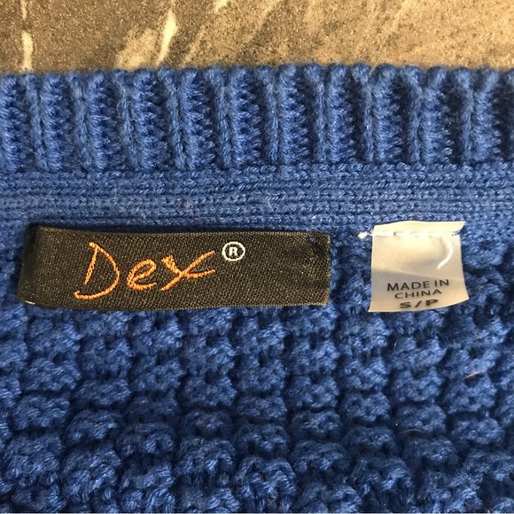 DEX Royal Blue Cotton Blend Sweater - Size Small - Picture 3 of 5